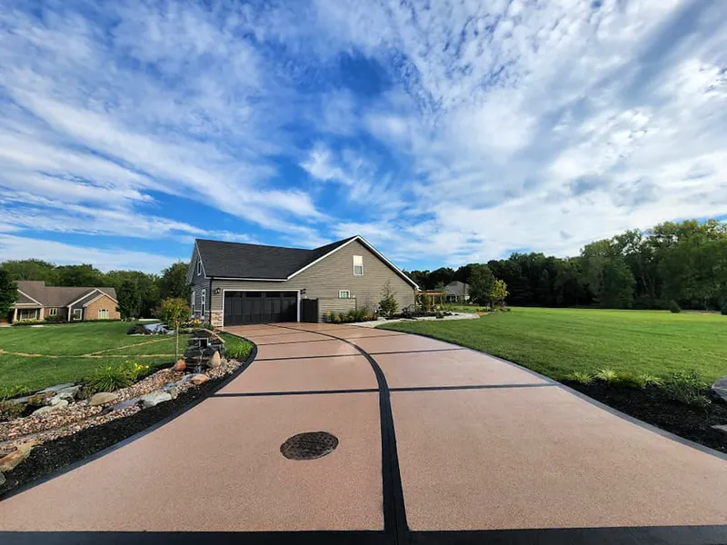 Flake coating on a concrete driveway